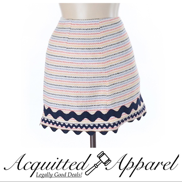 Milly | Striped Multi Color Skirt 15" Length - Picture 1 of 3